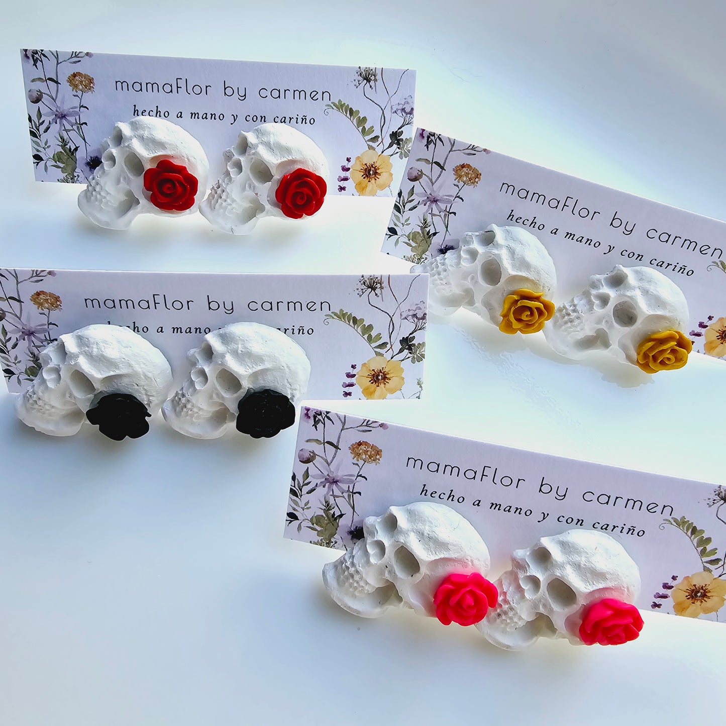 Skull+Rose studs