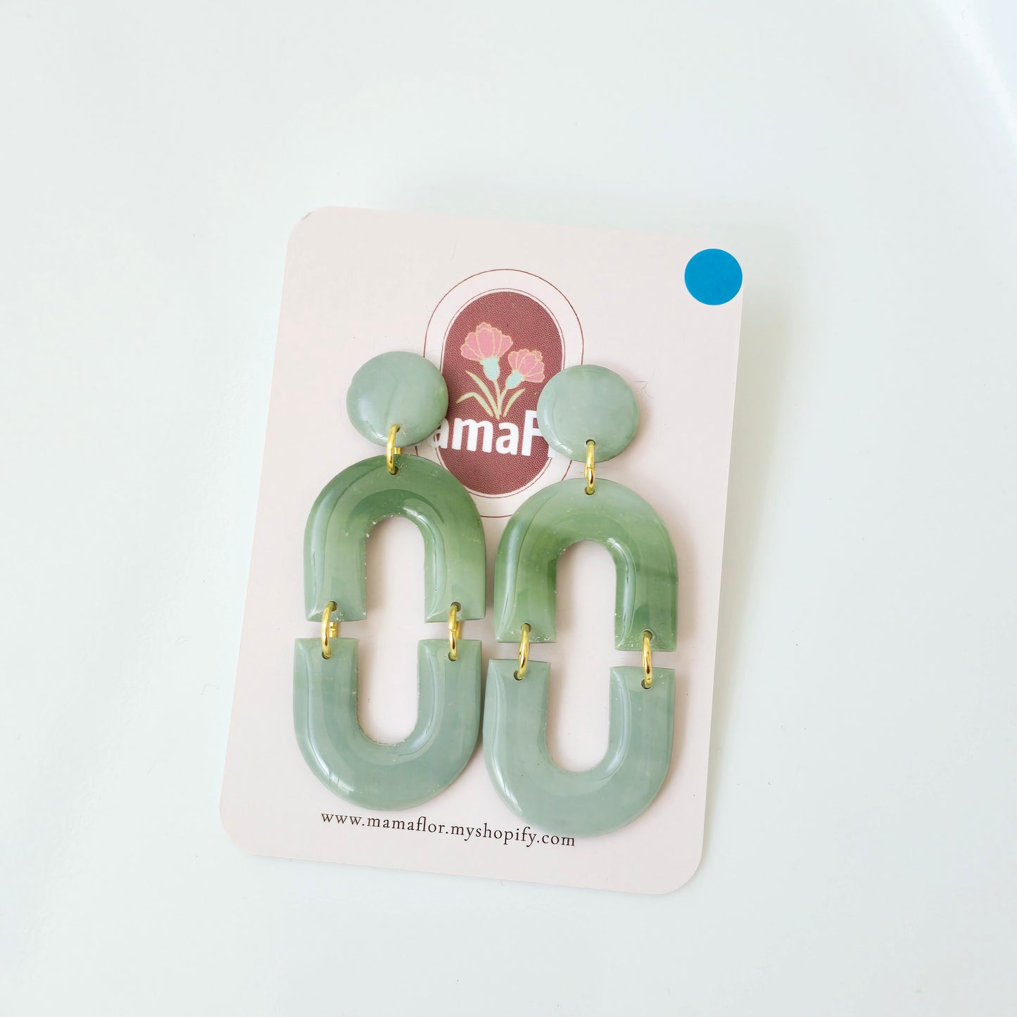 Petite Olivia Dangle Earrings in gradient sage