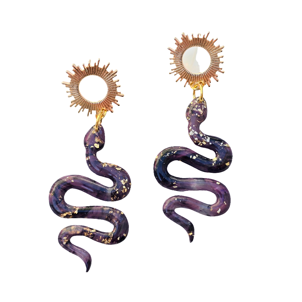 Serpiente del Sol in Deep Purple Marbling with gold foil