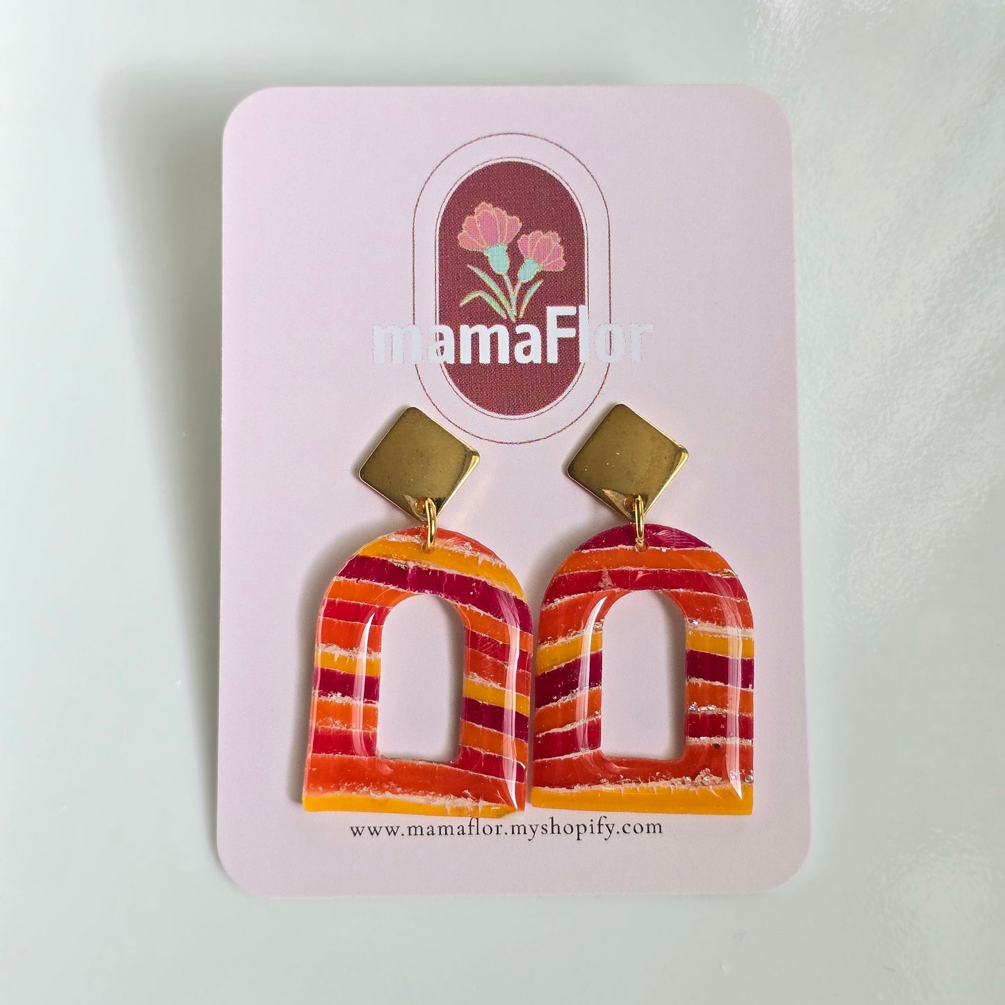 Anita Dangle Earrings in stripped candy