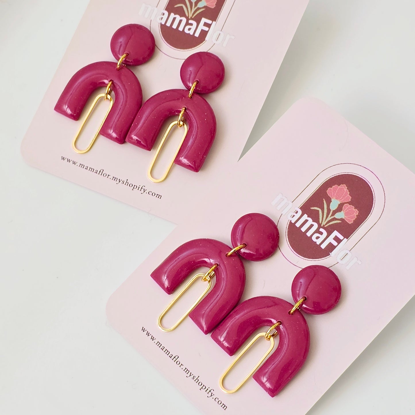 Miranda Dangle Earrings in dark mauve