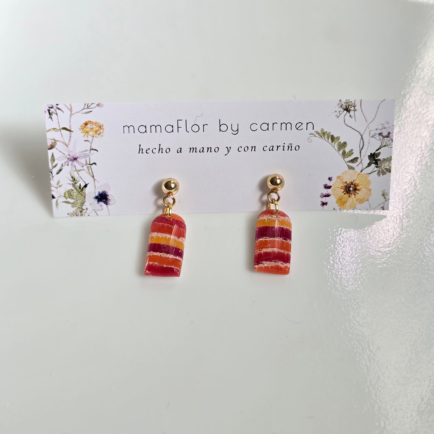 Dainty Bell Dangles in stripped candy