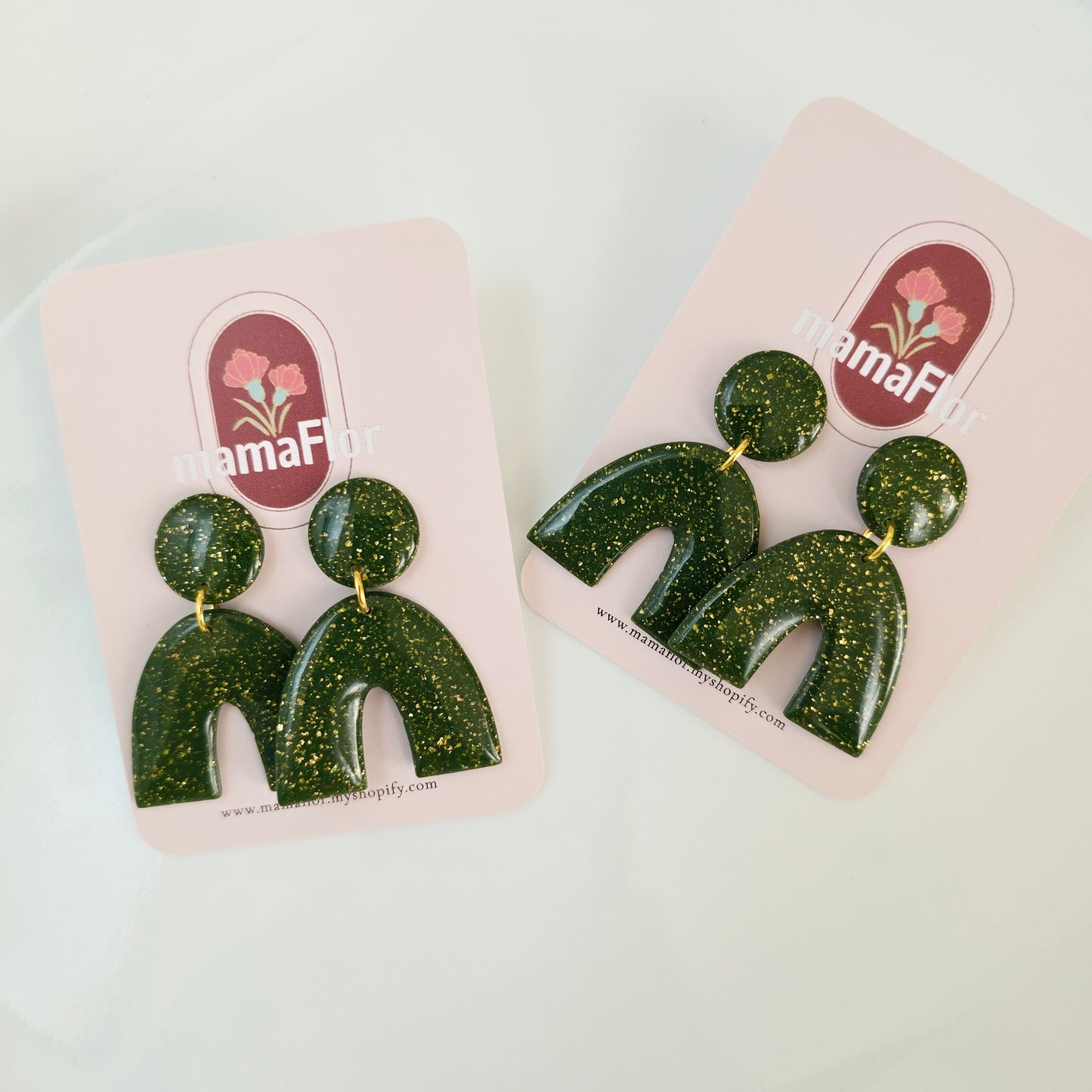 Arcos Chico Dangle Earrings in pond scum
