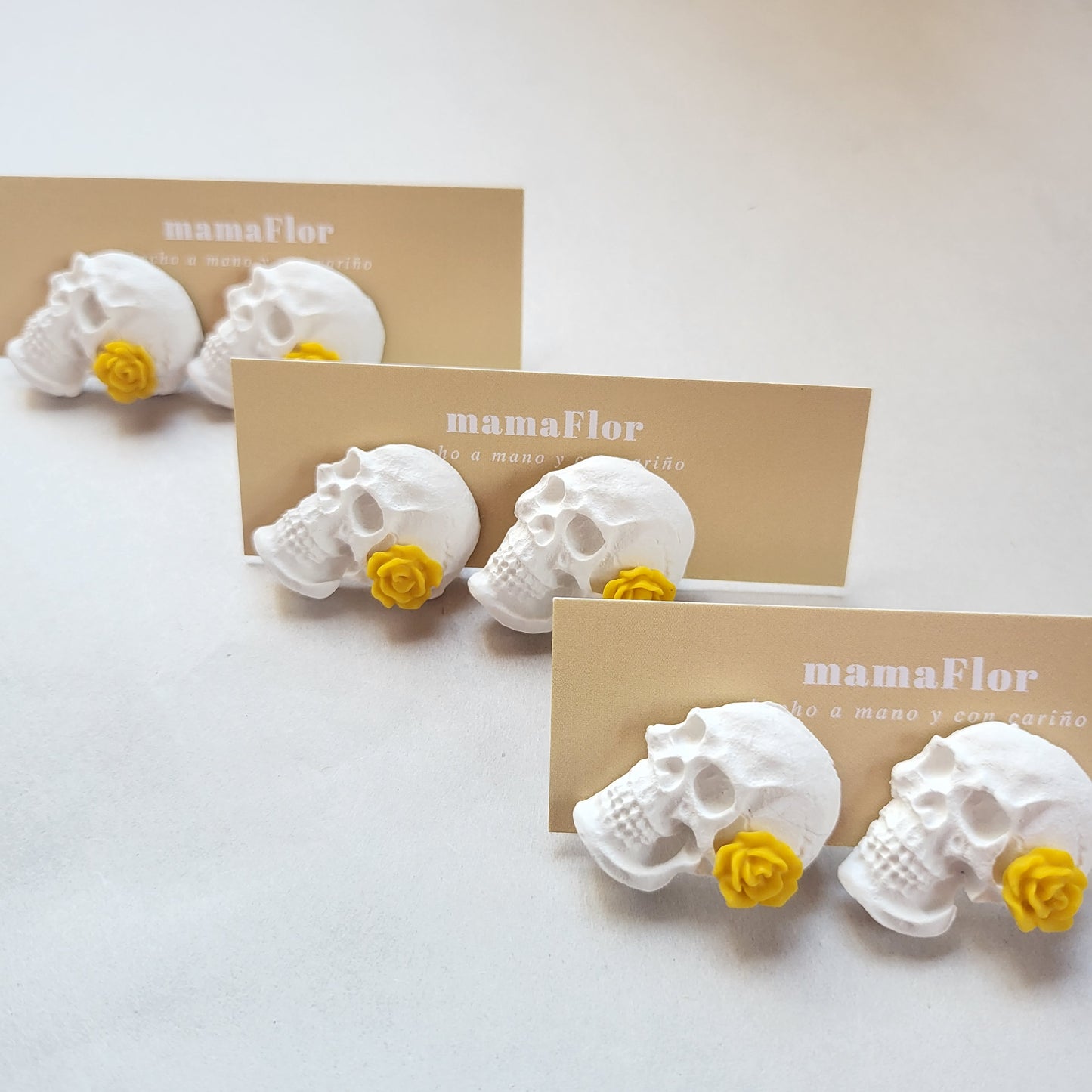 Skull+Rose studs