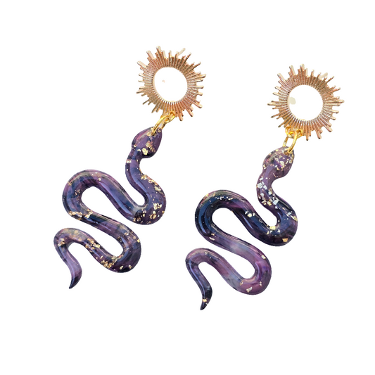 Serpiente del Sol in Deep Purple Marbling with gold foil