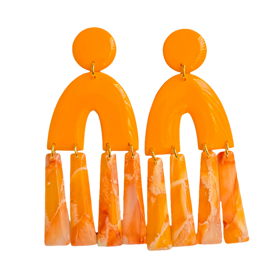 Arco Dangle Earrings in clementine