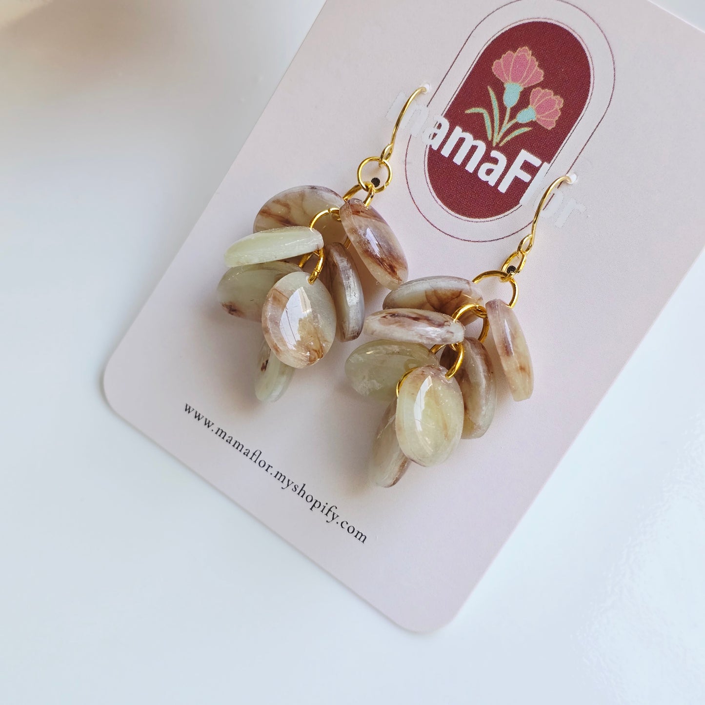 Ada Cascade Earrings in faux stone