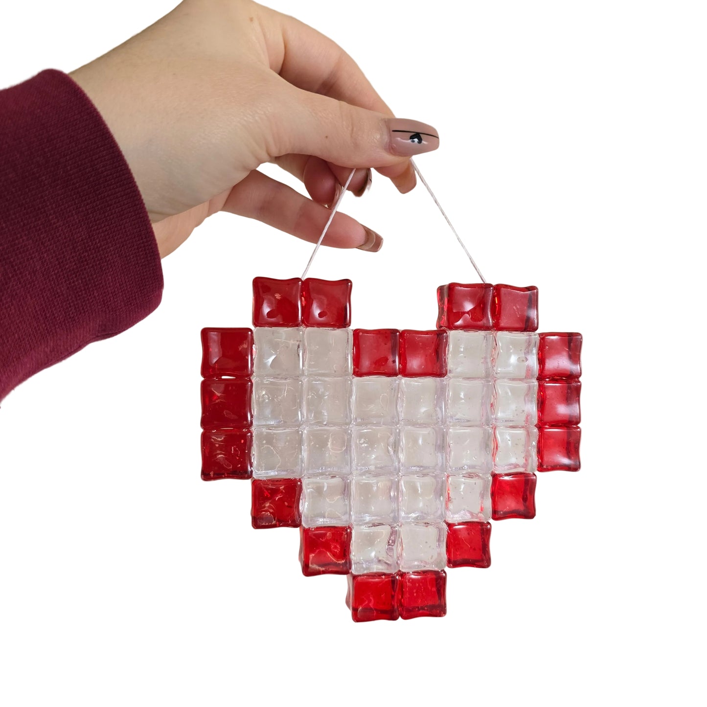 Pixel Valentine Heart - hanging decor