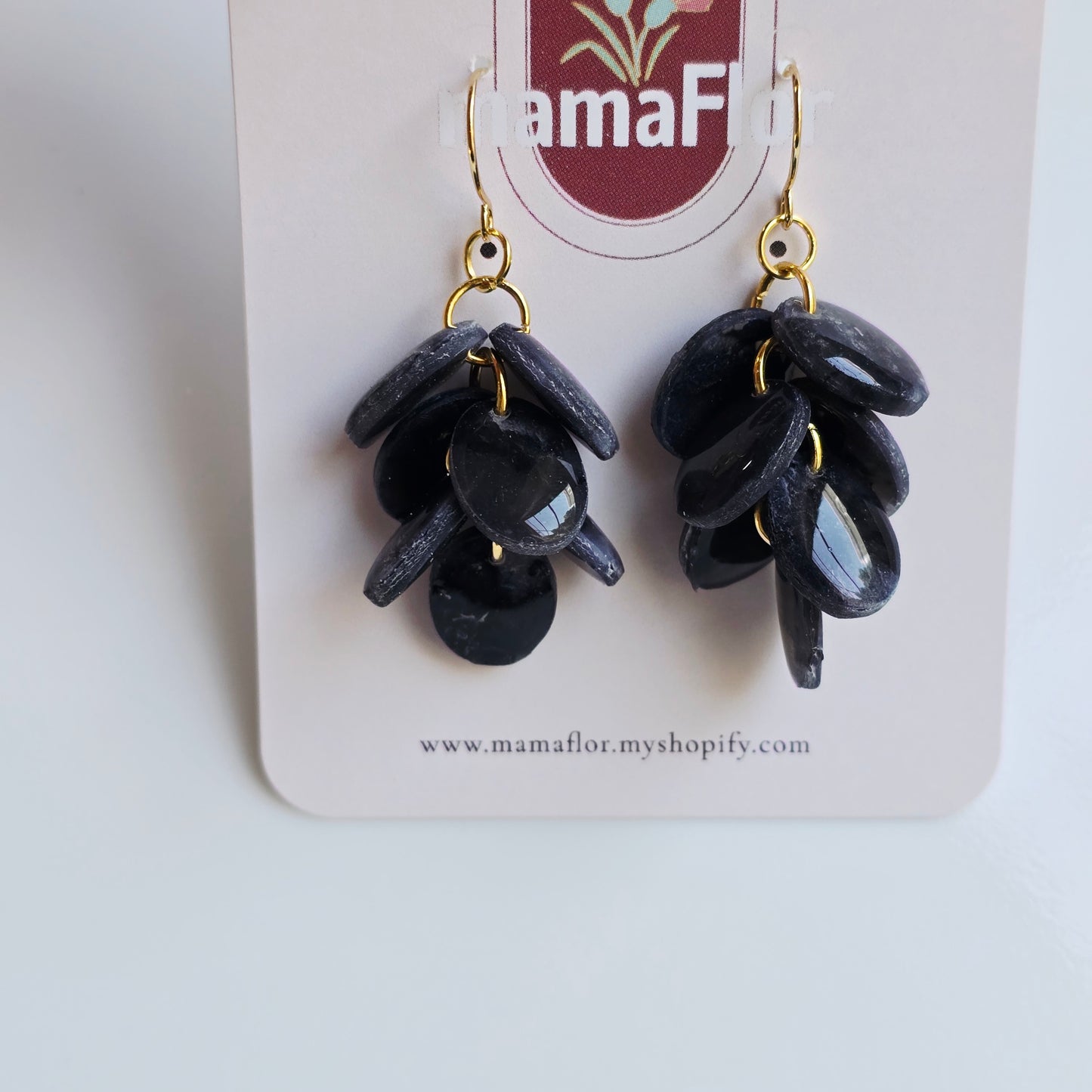 Ada Cascade Earrings in River Rock marble