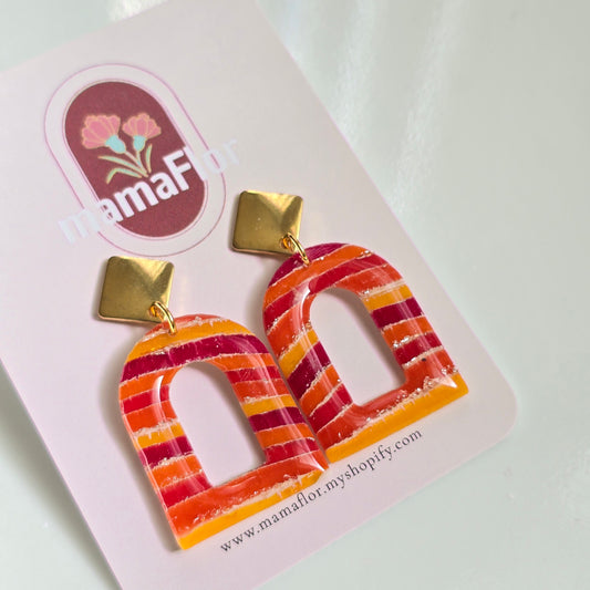 Anita Dangle Earrings in stripped candy
