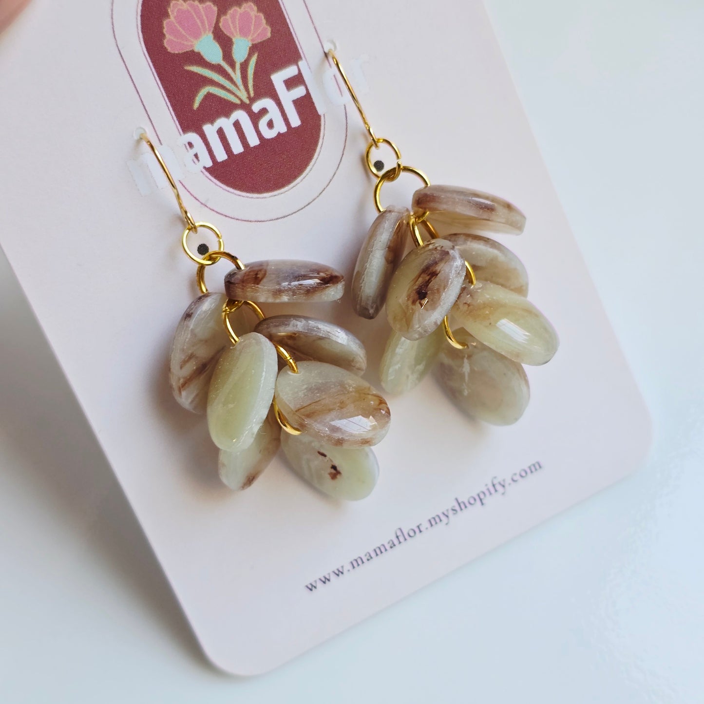 Ada Cascade Earrings in faux stone