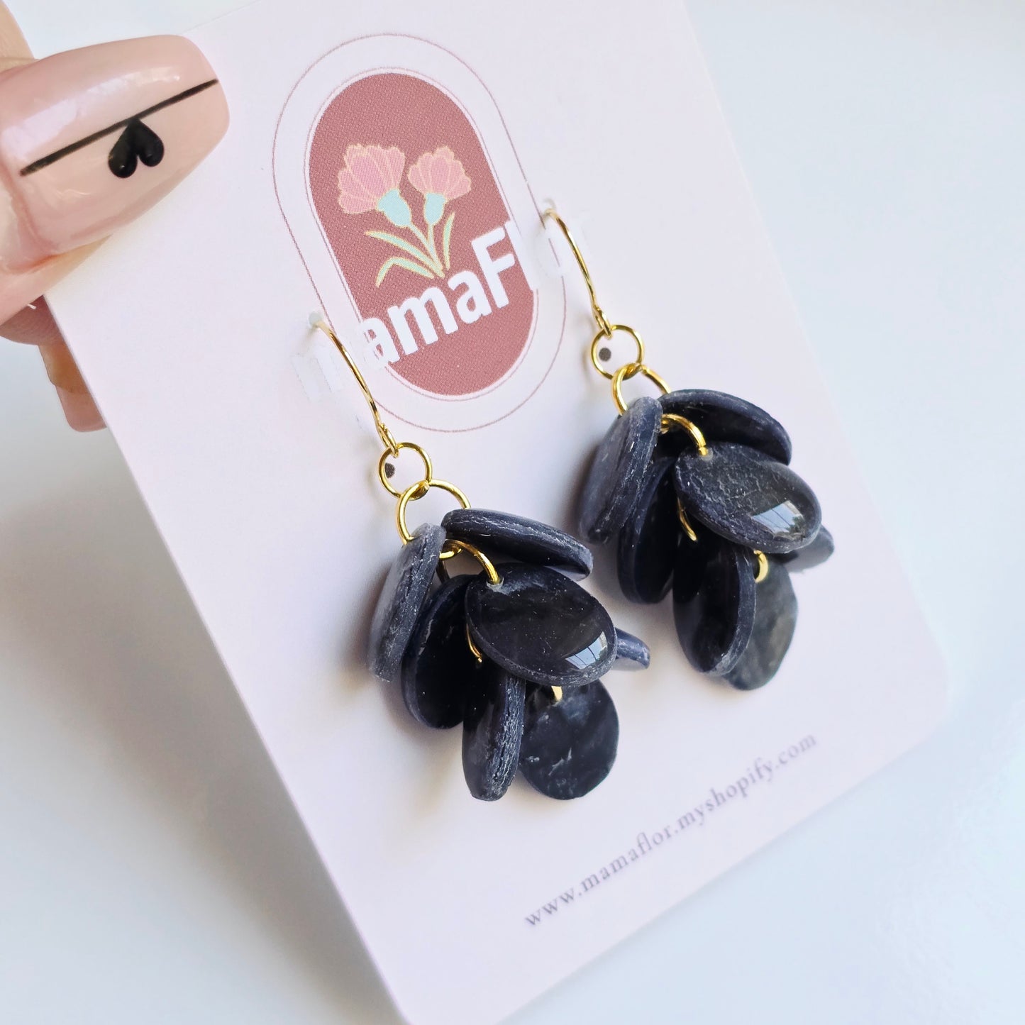 Ada Cascade Earrings in River Rock marble